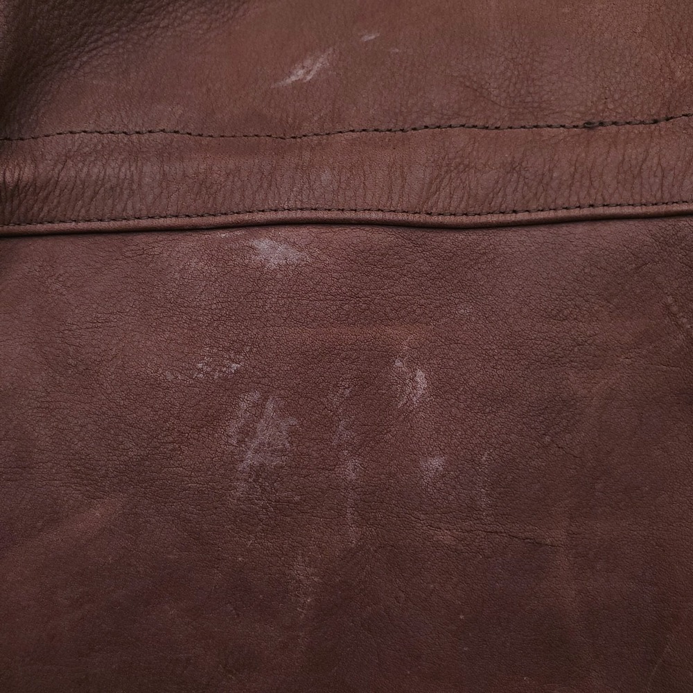 Vintage St Johns Bay Leather Jacket Mens Large Brown Wool Insulated Soft Supple - Picture 11 of 16